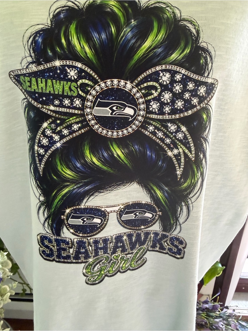 Light Mint Seahawks Girl Graphic Tee